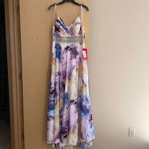 Xscape floral formal dress